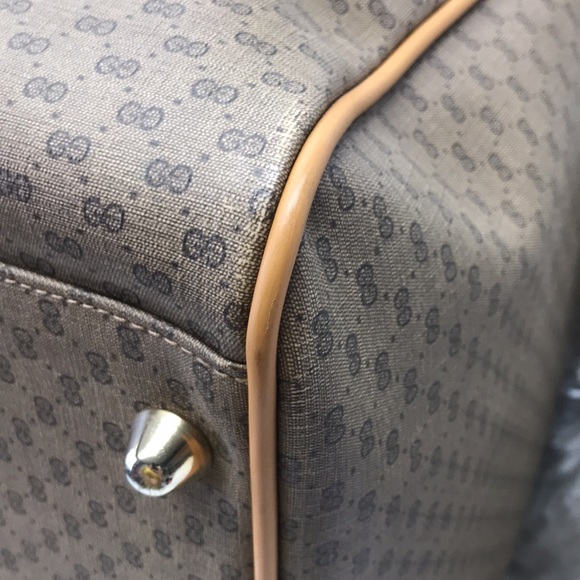 Gucci Web Monogram Vinyl Canvas Travel Bag Suitcase Sherry Line  FINAL SALE - Picture 6 of 16